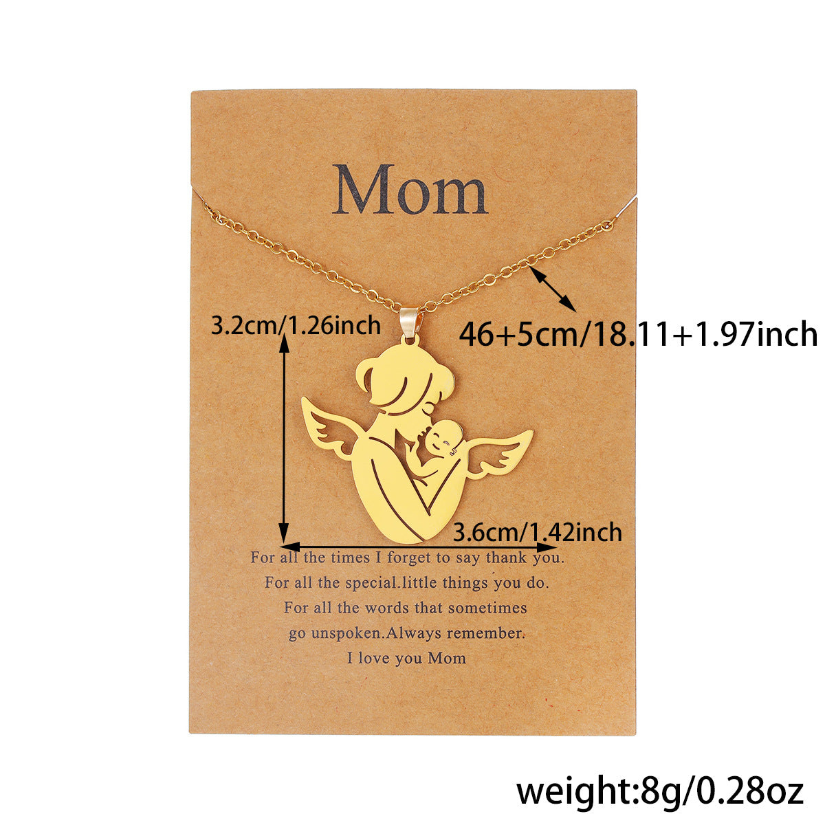Angel Mom Necklace - A Heartfelt Gift for Mother's Day