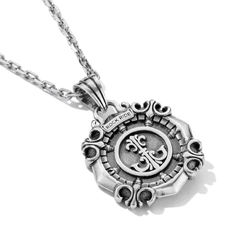 Retro Sailing Compass Necklace Navigator Forged for Male