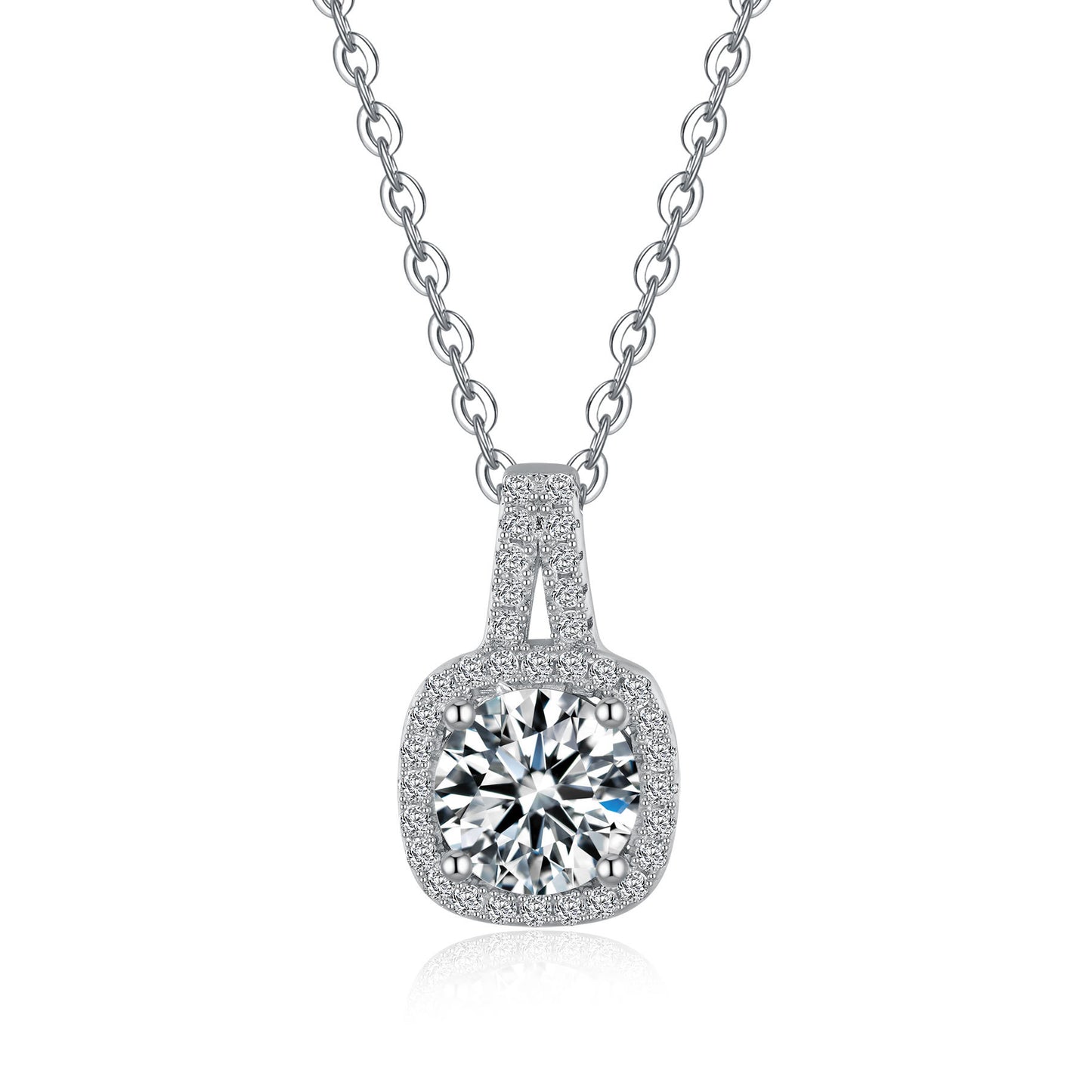 Elegant Sterling Silver Moissanite Pendant Necklace