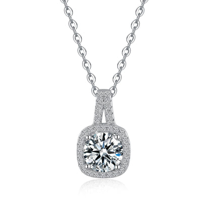 Elegant Sterling Silver Moissanite Pendant Necklace