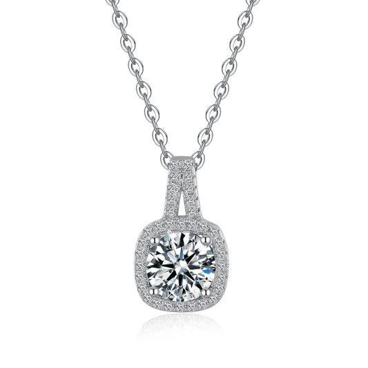Elegant Sterling Silver Moissanite Pendant Necklace