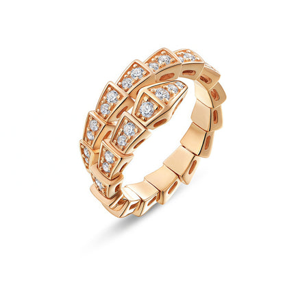 Serpenti-Inspired Snake Ring - Available in Silver and Rose Gold