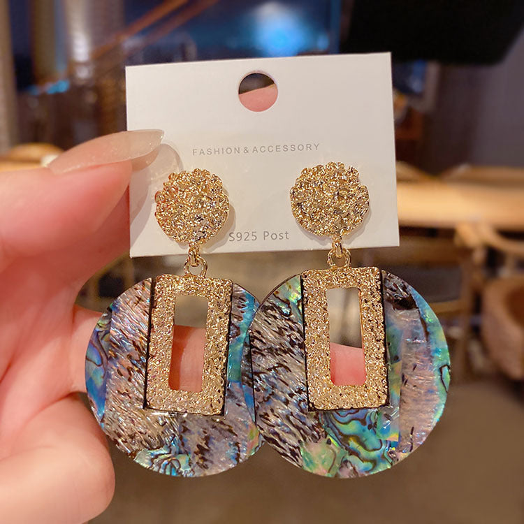 S925 Sterling Silver Shell Drop Dangle Earrings for Women