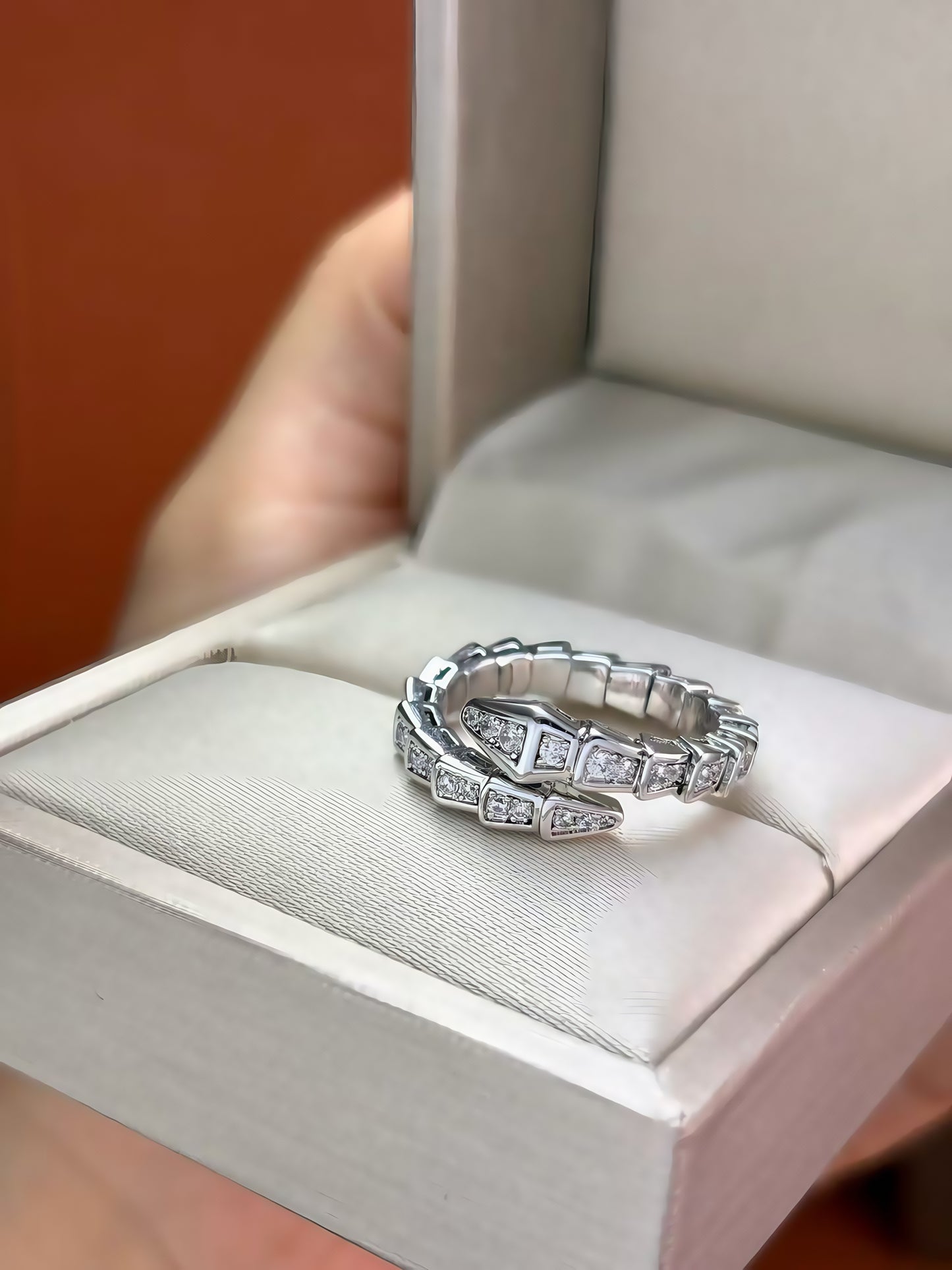 Serpenti-Inspired Snake Ring - Available in Silver and Rose Gold