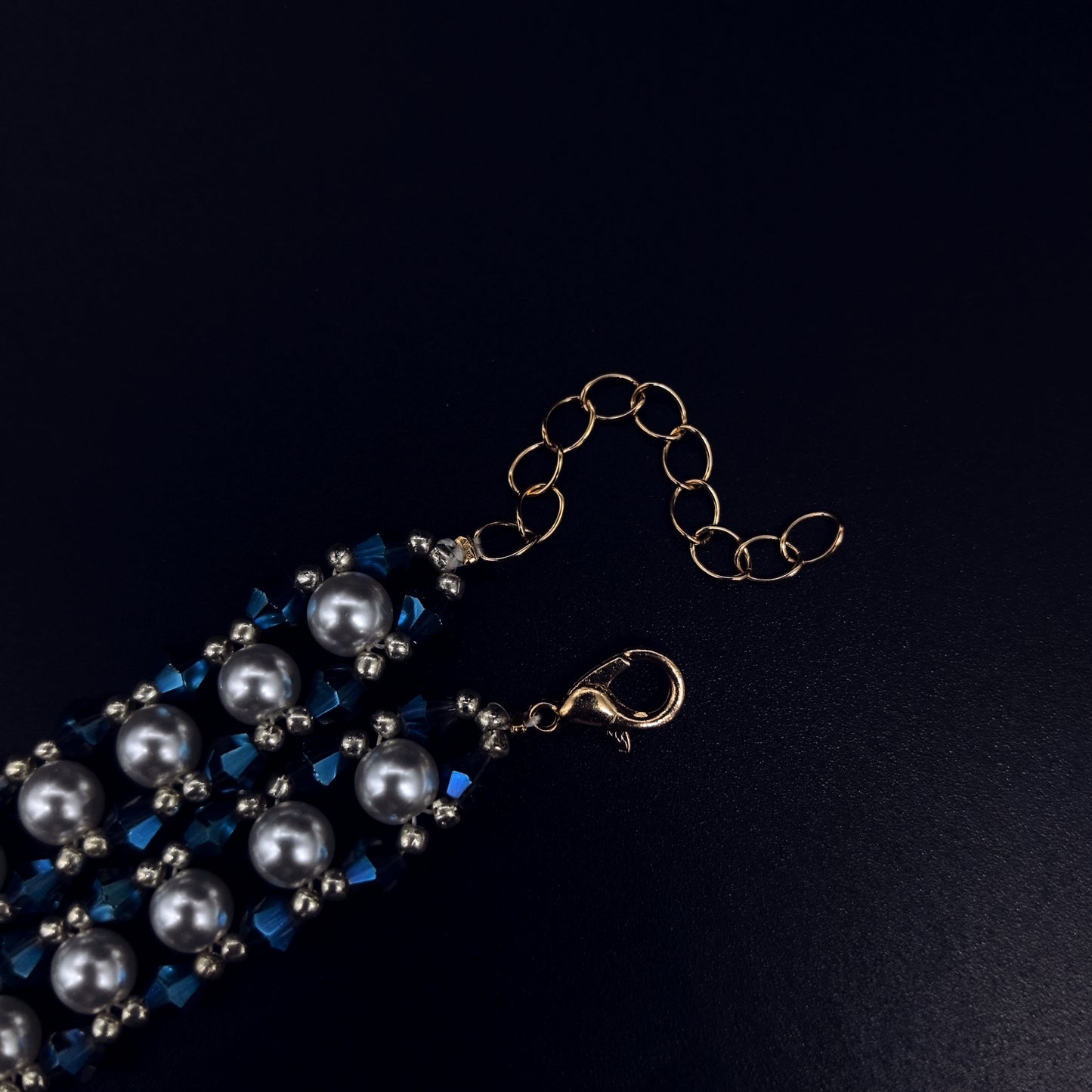 Charming Teal Symphony-Handcrafted Pearl Bracelet