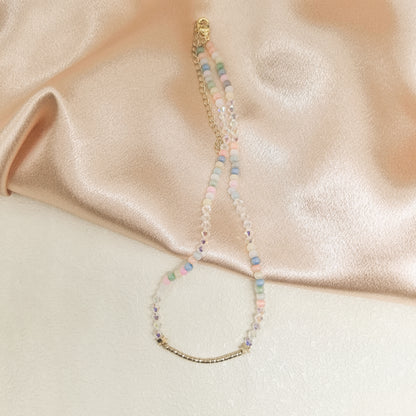 Colorful Beaded Smiley Face Necklace