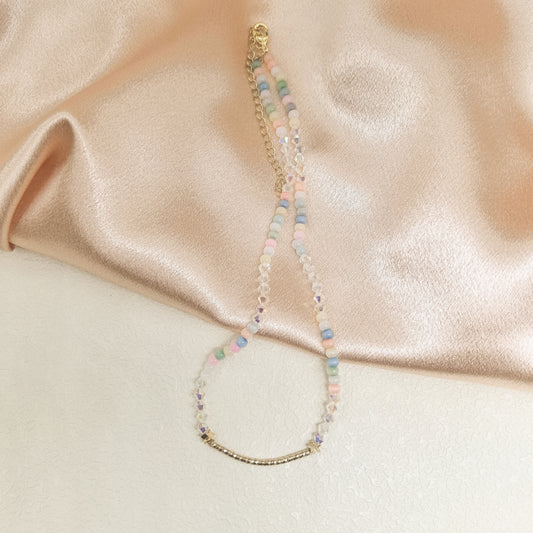 Colorful Beaded Smiley Face Necklace