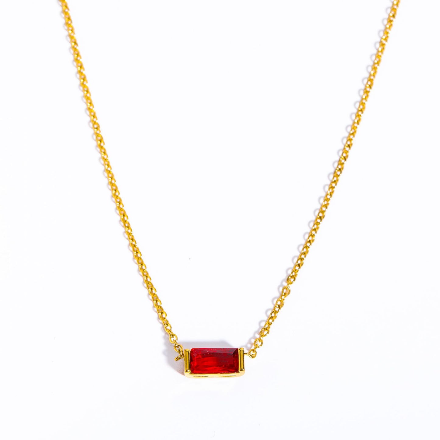 12 Birthstone Zircon Pendant Necklace