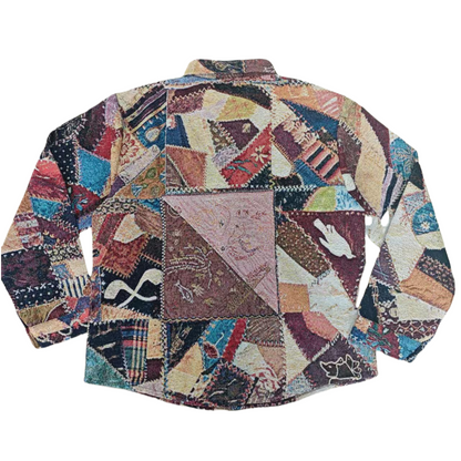Vintage Patchwork Jacquard Shirt Jacket