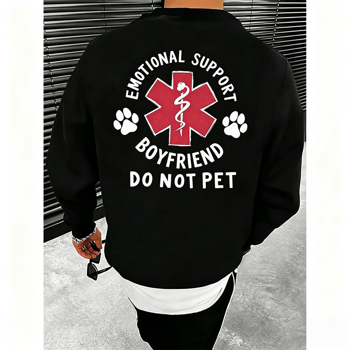 Emotional Support Boyfriend Do Not Pet Funny Couple Tee Sweatshirt Hoodie