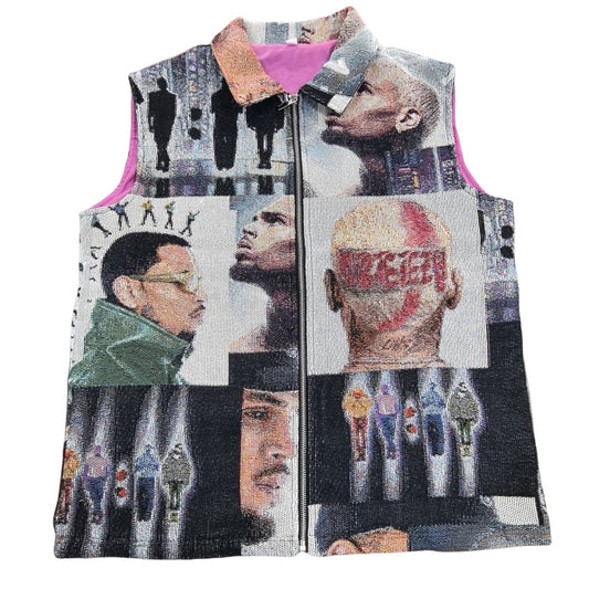 Artistic Streetwear Tapestry Sleeveless Jacket