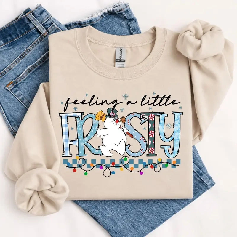 Feeling A Little Frosty Retro Snowman Christmas Sweatshirt ❄️🎄