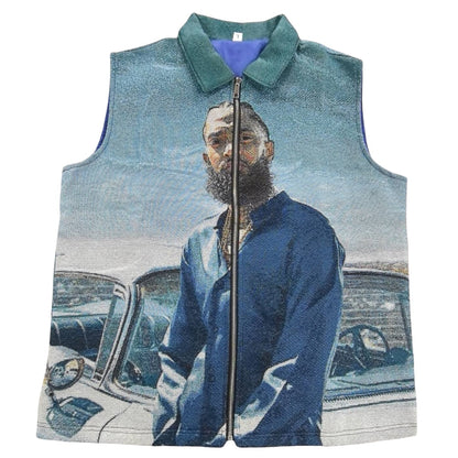 West Coast Hustle Woven Jacquard Tapestry Vest