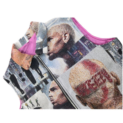 Artistic Streetwear Tapestry Sleeveless Jacket