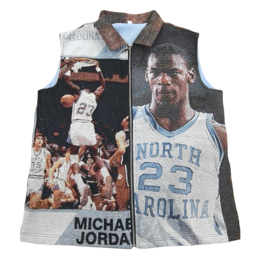 Vintage Basketball Legend Woven Jacquard Tapestry Vest
