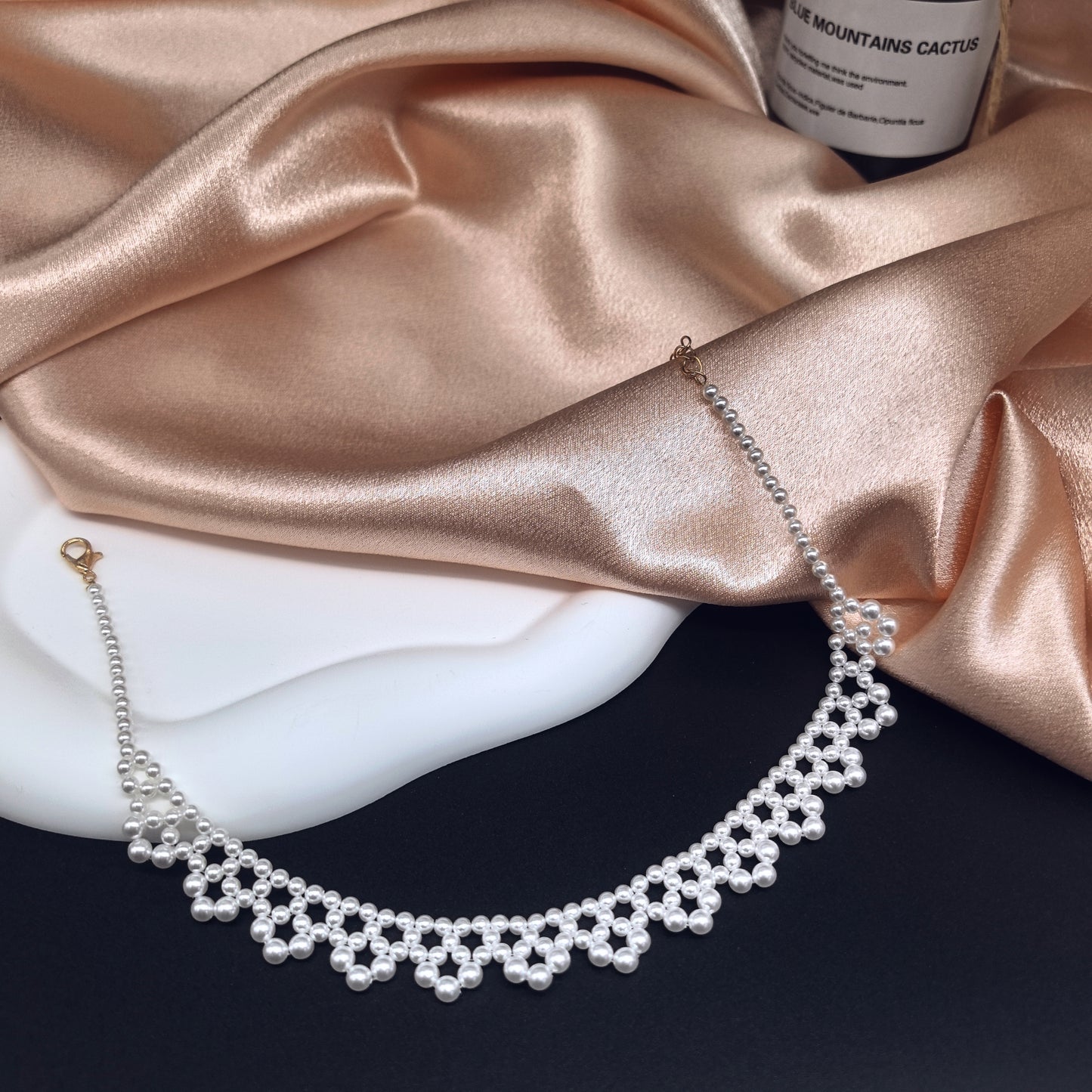 Elegant Handcrafted Pearl Cascade Necklace