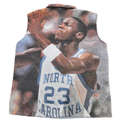 Vintage Basketball Legend Woven Jacquard Tapestry Vest