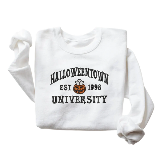 Halloween Town University Crewneck Sweatshirt – Vintage Halloween Pink Pullover