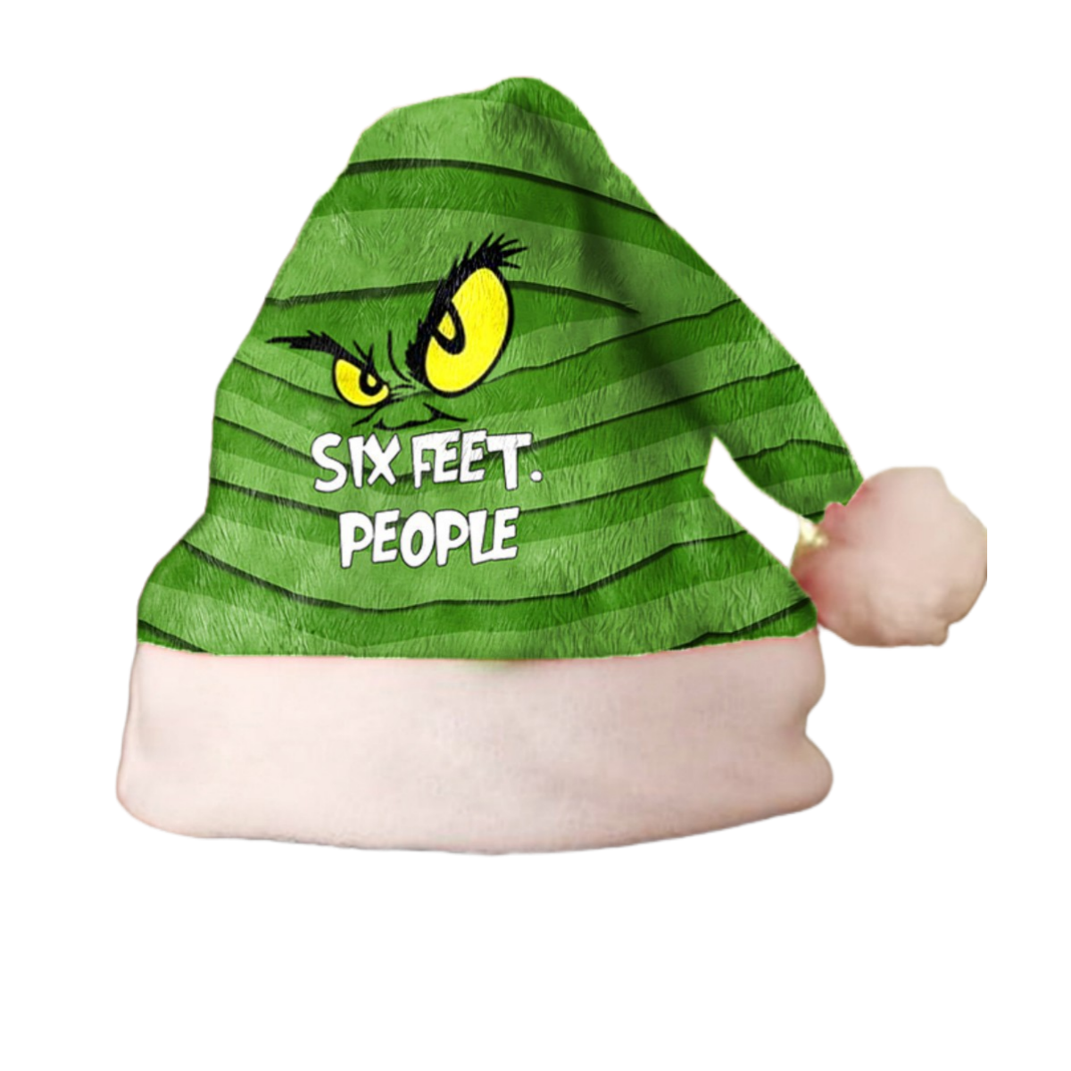 Grumpy Green Christmas Santa Hat – Funny Holiday Character Fleece Hat