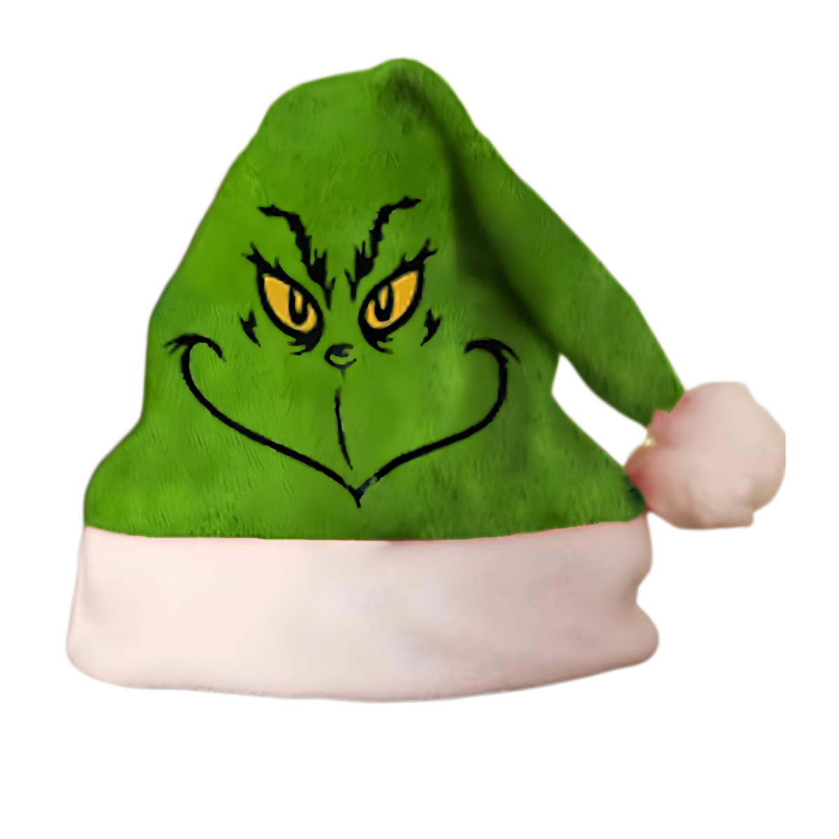 Grumpy Green Christmas Santa Hat – Funny Holiday Character Fleece Hat
