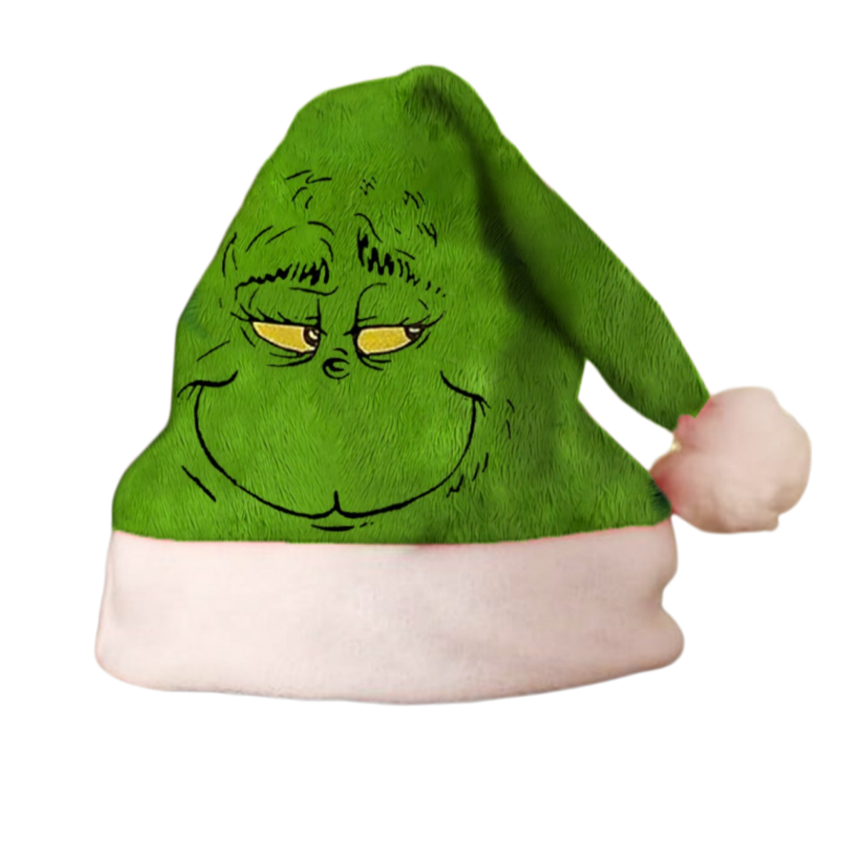 Grumpy Green Christmas Santa Hat – Funny Holiday Character Fleece Hat