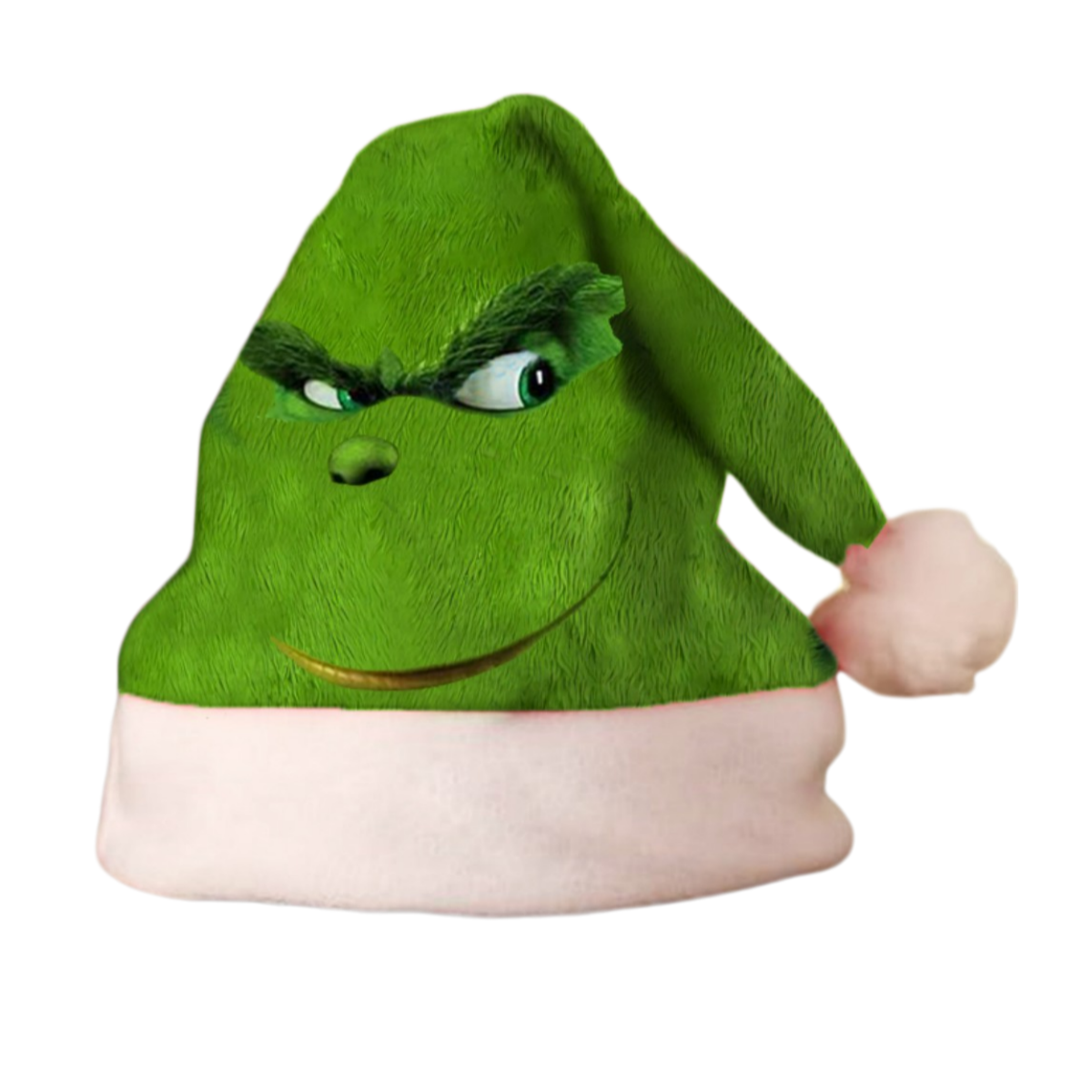 Grumpy Green Christmas Santa Hat – Funny Holiday Character Fleece Hat