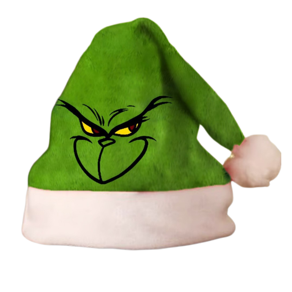 Grumpy Green Christmas Santa Hat – Funny Holiday Character Fleece Hat