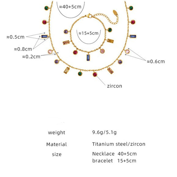 Colorful Jewel Necklace Boho Crystal Rainbow Choker Necklaces