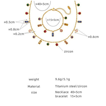 Colorful Jewel Necklace Boho Crystal Rainbow Choker Necklaces