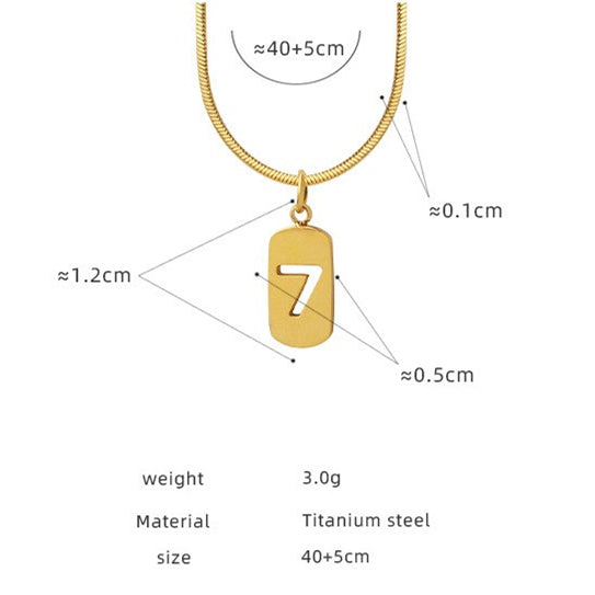 Lucky 7 Number Charm Pendant Necklace