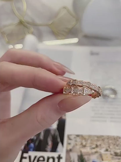 Serpenti-Inspired Snake Ring - Available in Silver and Rose Gold