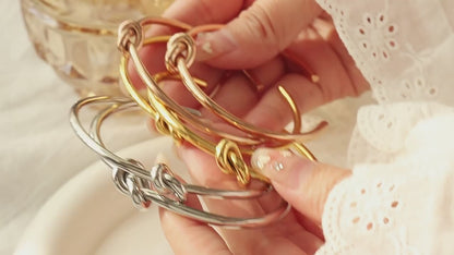 Forever Love Knot Infinity Bracelets Open Cuff Bangle Bracelet for Women