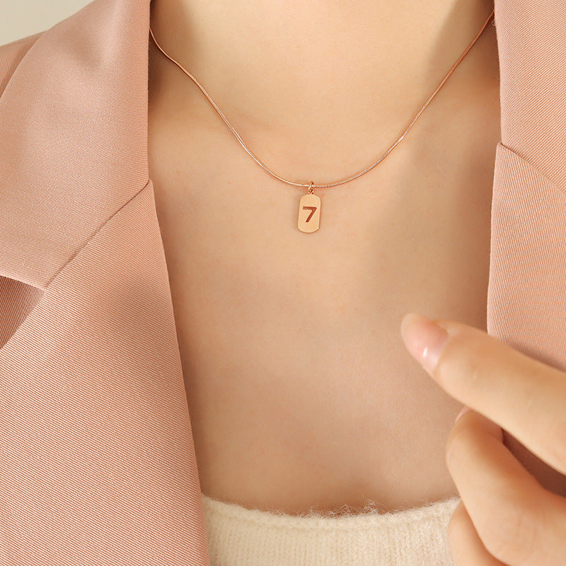 Lucky 7 Number Charm Pendant Necklace