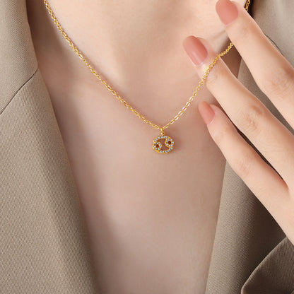 12 Constellations Sign Of Star Zodiac Pendant Chain Necklace