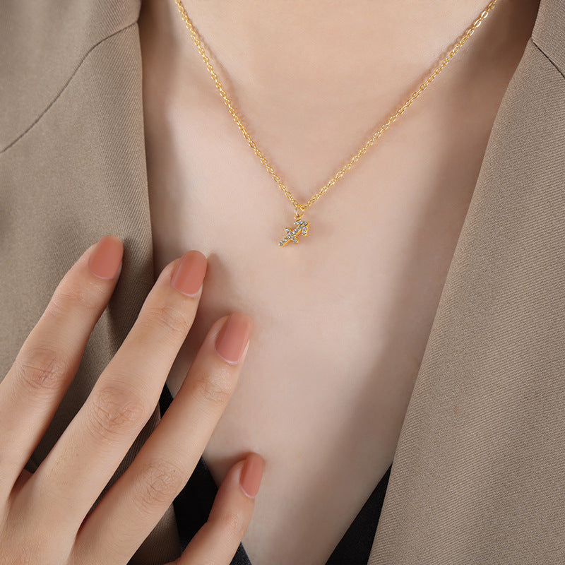 12 Constellations Sign Of Star Zodiac Pendant Chain Necklace