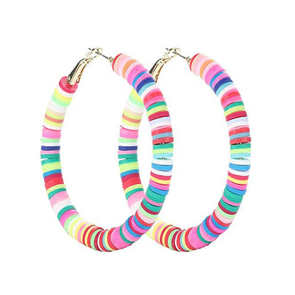 Handmade Colorful Resort Boho Hoop Earrings
