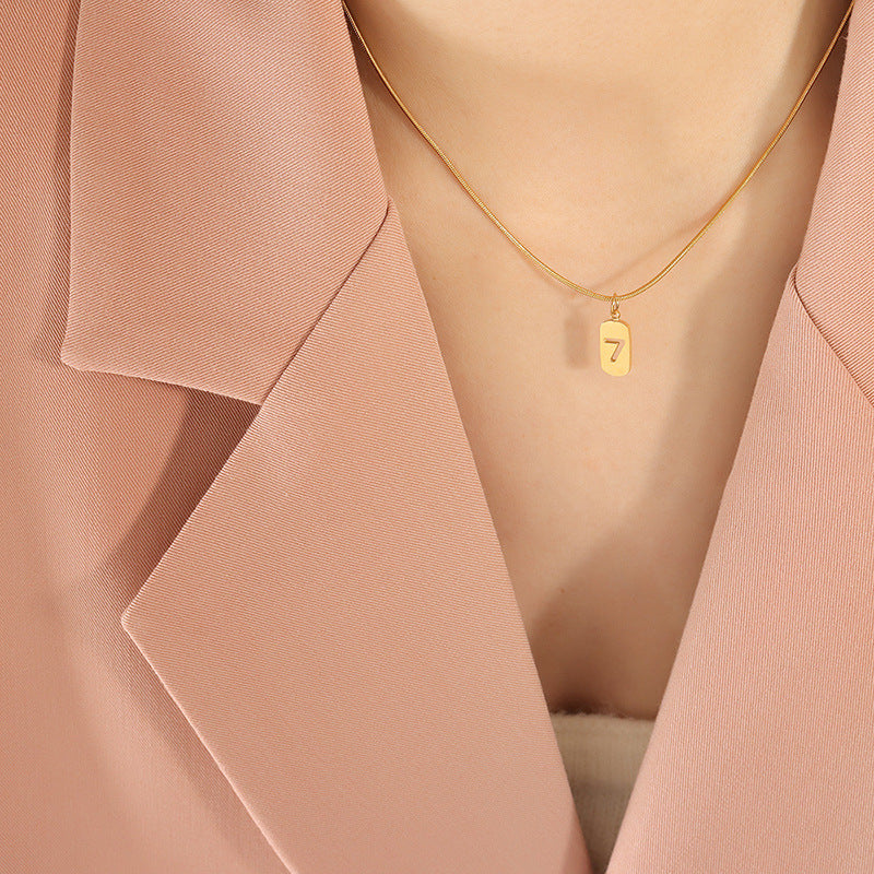 Lucky 7 Number Charm Pendant Necklace