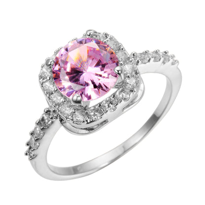 Cubic Zirconia Promise Halo Engagement Promise Eternity Ring