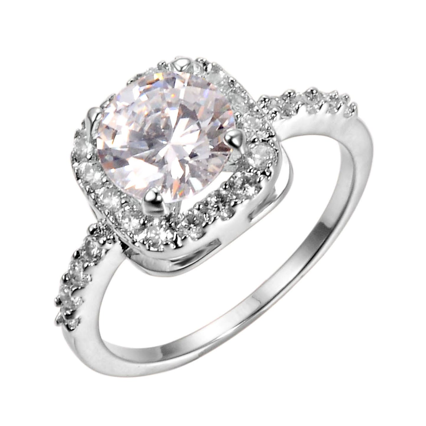 Cubic Zirconia Promise Halo Engagement Promise Eternity Ring