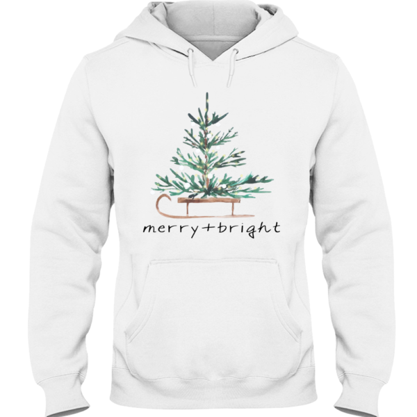 Christmas Hoodie for Women. Merry and Bright Hooded Hoodie Hoodie