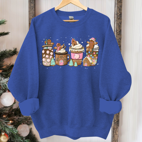 Gingerbread Christmas Coffee Shirt. Christmas coffee Sweatshirt. women Holiday sweater. Xmas Tee. Coffee Lover gift. Latte drink Crewneck