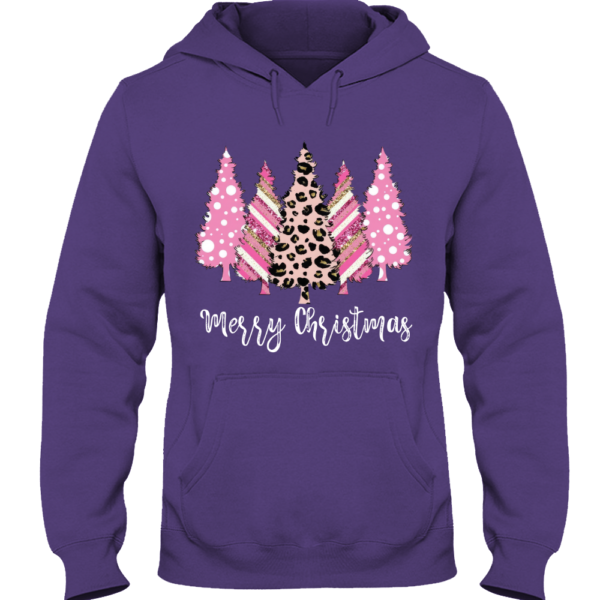 Ladies Merry Christmas Hoodie. Women Christmas Hoodie. Cute Christmas Hoodie. Women Holiday Hoodie. Leopard Print Christmas Tree Hoodie Hoodie