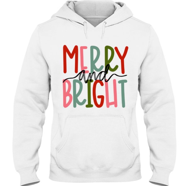 Merry and Bright Hoodie. Christmas Hoodie. Family Christmas Hoodie. Christmas Hoodies for Women. Merry Christmas Hoodie Hoodie