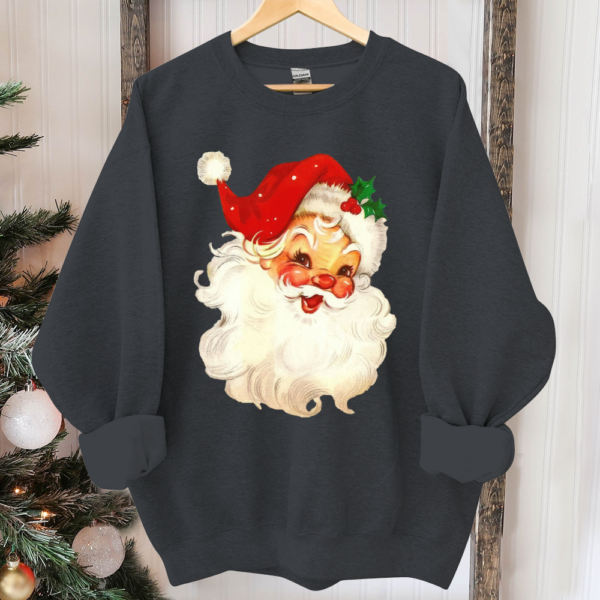Retro Santa Sweatshirt. Vintage Santa Sweatshirt. Retro Christmas Santa. Holiday Clothing Women. Christmas Sweatshirt for Woman. holiday
