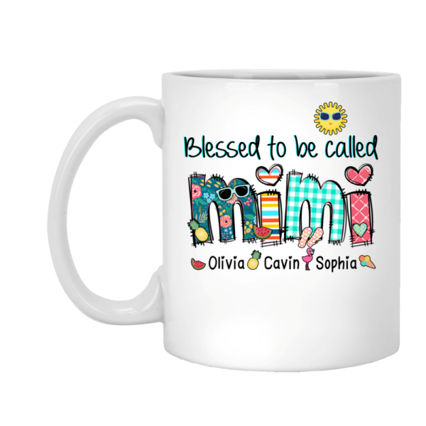 Personalized Blessed To Be Called Mimi Summer Doodle Shirt Mug