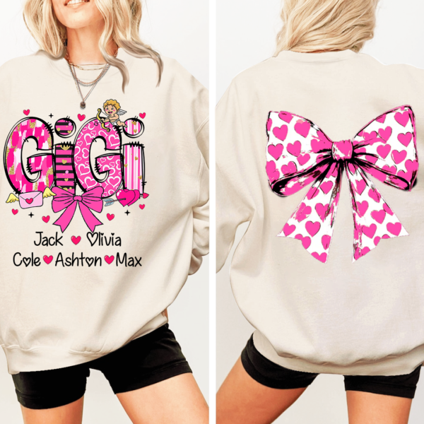 Custom Gigi Pink Bow Valentine's Day 2025 Shirt