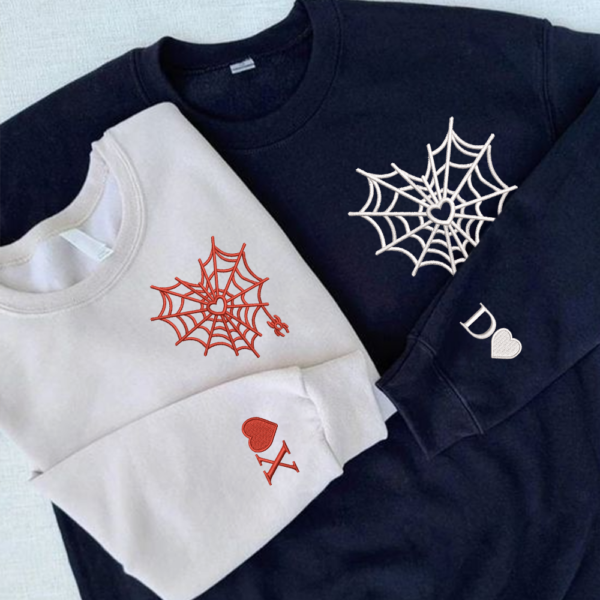 Heart Spider Hoodie and Hoodie personalized with Initials