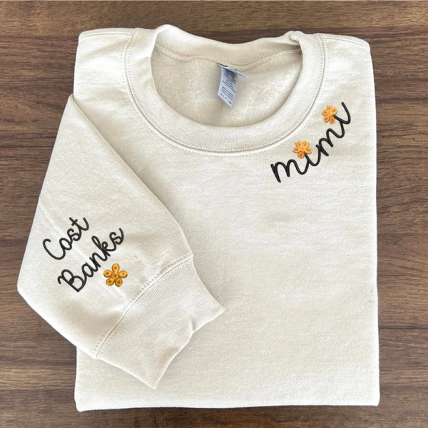 Mimi Flower And Grandkids Embroidered Sweatshirt