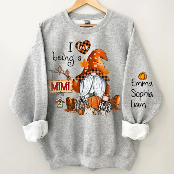 Personalized grandma gnome Sweatshirt. I Love being a grandma gnome with grandkids Sweatshirt