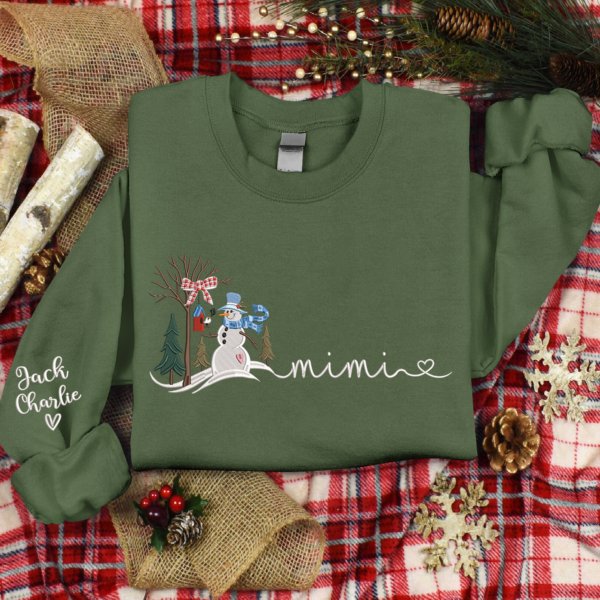 Embroidered Mimi Snowman Xmas Sweatshirt